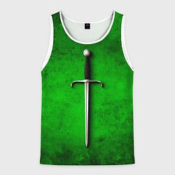 Мужская майка без рукавов Сабля на зеленом