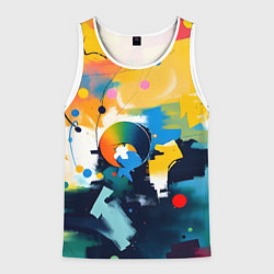 Майка-безрукавка мужская Абстракция в деталях, цвет: 3D-белый