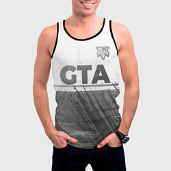Майка-безрукавка мужская GTA - white gradient посередине, цвет: 3D-черный — фото 2