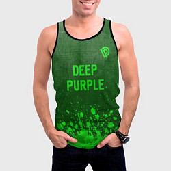 Майка-безрукавка мужская Deep Purple - green gradient посередине, цвет: 3D-черный — фото 2
