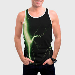 Майка-безрукавка мужская Lightning yellow текстура, цвет: 3D-белый — фото 2