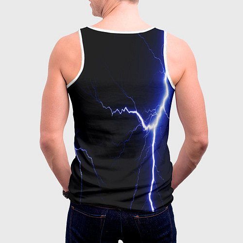 Мужская майка без рукавов Lightning blue / 3D-Белый – фото 4