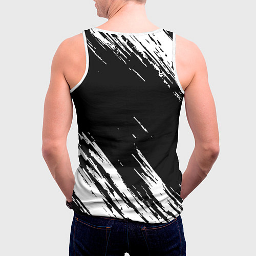 Мужская майка без рукавов Juventus штрихи красок / 3D-Белый – фото 4