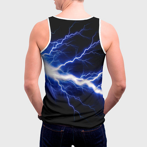 Мужская майка без рукавов Lightning blue / 3D-Белый – фото 4