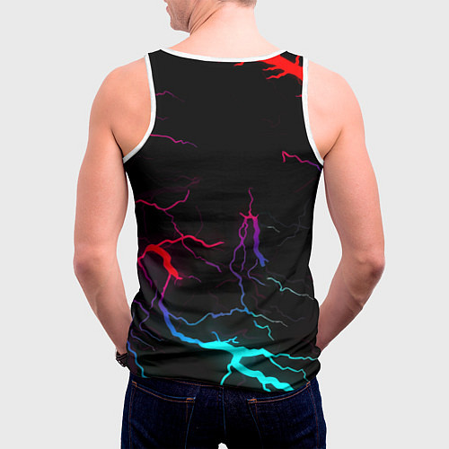Мужская майка без рукавов Real Madrid neon storm / 3D-Белый – фото 4