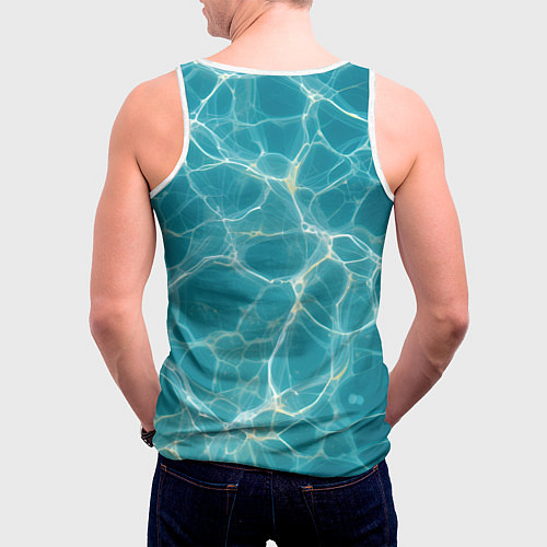 Мужская майка без рукавов Текстура воды с бликами / 3D-Белый – фото 4