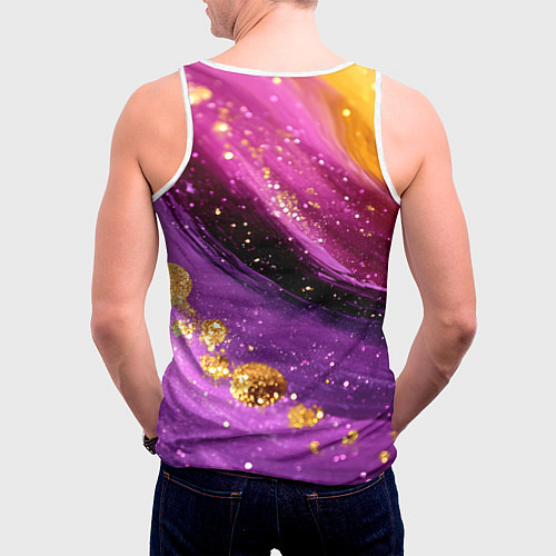 Мужская майка без рукавов Текстура с блеском / 3D-Белый – фото 4