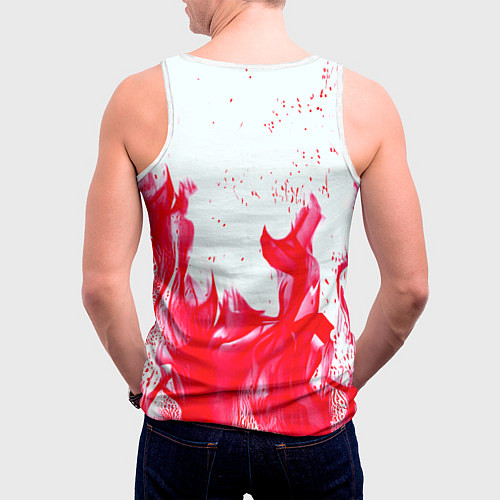 Мужская майка без рукавов Genshin Impact pink flame / 3D-Белый – фото 4