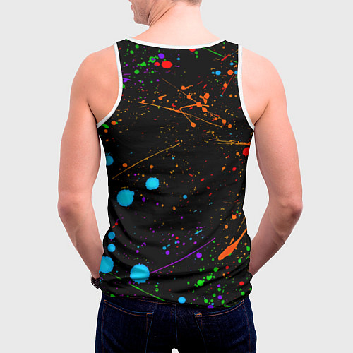 Мужская майка без рукавов Borussia neon splash / 3D-Белый – фото 4