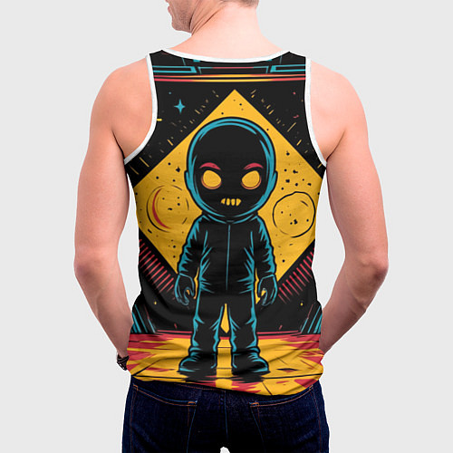 Мужская майка без рукавов Недовольный инопланетянин / 3D-Белый – фото 4