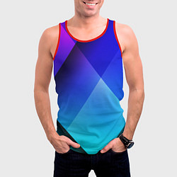 Майка-безрукавка мужская Color blue, цвет: 3D-красный — фото 2