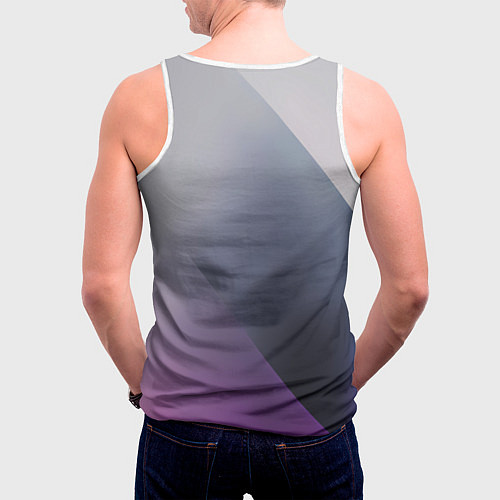 Мужская майка без рукавов Color grey with stripes / 3D-Белый – фото 4