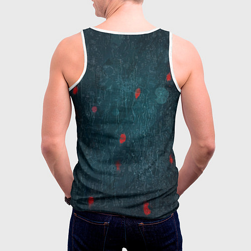 Мужская майка без рукавов Зайчик в хоккейной маске / 3D-Белый – фото 4