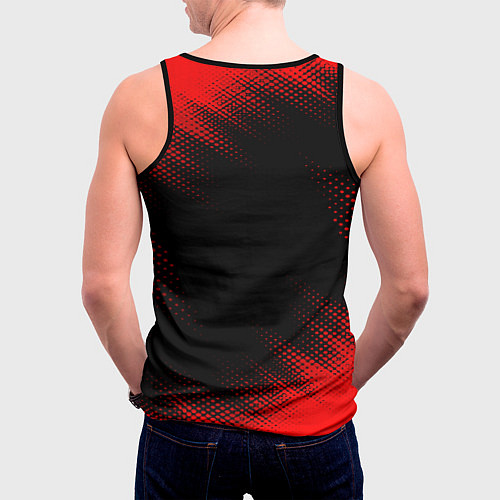 Мужская майка без рукавов SsangYong - red gradient / 3D-Черный – фото 4