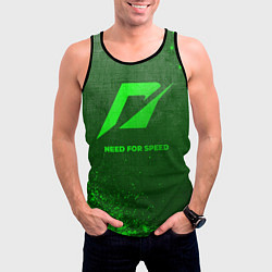 Майка-безрукавка мужская Need for Speed - green gradient, цвет: 3D-черный — фото 2