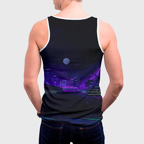 Мужская майка без рукавов Неоновое здание Architect / 3D-Белый – фото 4