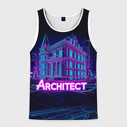 Мужская майка без рукавов Неоновое здание Architect