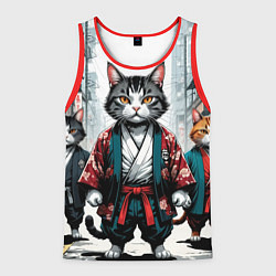 Мужская майка без рукавов Коты якудза