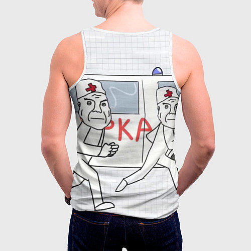 Мужская майка без рукавов Дурка мем скорая / 3D-Белый – фото 4