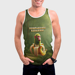 Майка-безрукавка мужская Shimpanzinni Bananinni ии мем, цвет: 3D-белый — фото 2