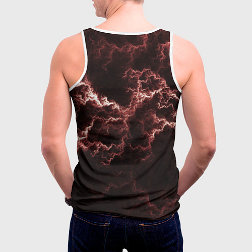 Мужская майка без рукавов Lightning red / 3D-Белый – фото 4