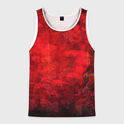Майка-безрукавка мужская Абстракция - red shabby wall, цвет: 3D-белый