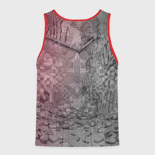 Мужская майка без рукавов Ксеноморф в розовых тонах / 3D-Красный – фото 2
