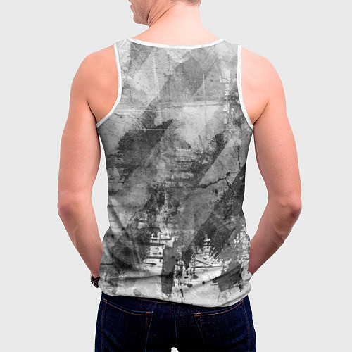 Мужская майка без рукавов Абстракция - atomic gray / 3D-Белый – фото 4