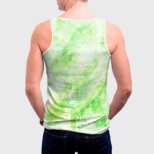 Мужская майка без рукавов Абстракция - light green atom / 3D-Белый – фото 4