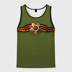 Майка-безрукавка мужская Орден с лентой 9 мая, цвет: 3D-черный