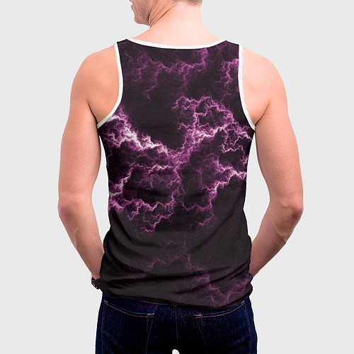 Мужская майка без рукавов Lightning pink glow / 3D-Белый – фото 4