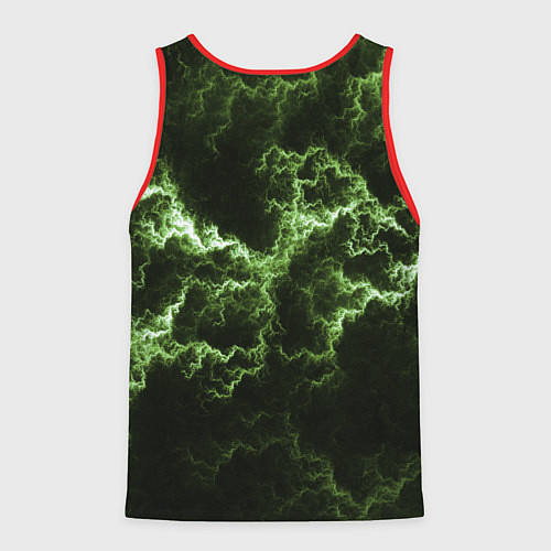 Мужская майка без рукавов Lightning green glow / 3D-Красный – фото 2