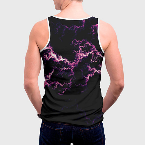 Мужская майка без рукавов Lightning pink glow / 3D-Белый – фото 4