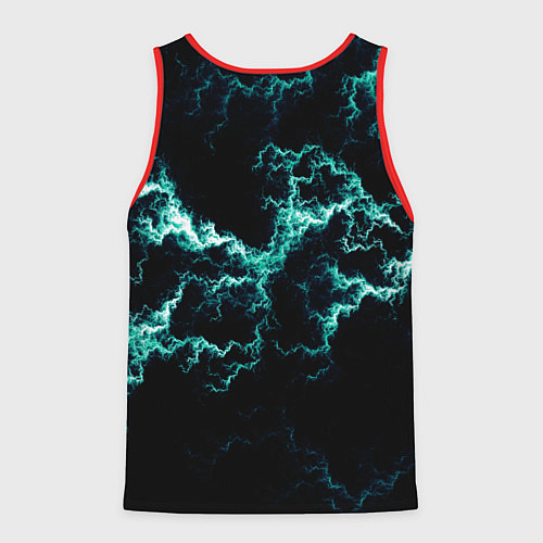Мужская майка без рукавов Lightning light blue glow / 3D-Красный – фото 2