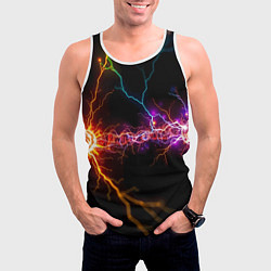 Майка-безрукавка мужская Две неоновые вспышки, цвет: 3D-белый — фото 2