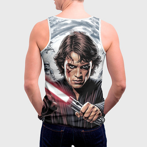 Мужская майка без рукавов Энакин Скайуокер Anakin Skywalker / 3D-Белый – фото 4