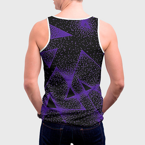 Мужская майка без рукавов The triangle is purple / 3D-Белый – фото 4