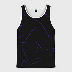 Майка-безрукавка мужская Color purple line, цвет: 3D-белый