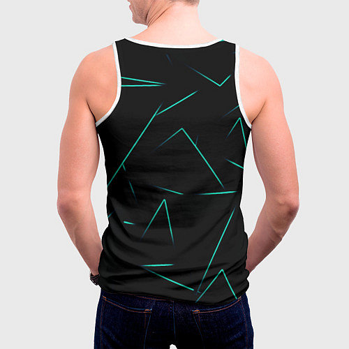 Мужская майка без рукавов Color turquoise line / 3D-Белый – фото 4