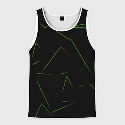 Майка-безрукавка мужская Color green line, цвет: 3D-белый