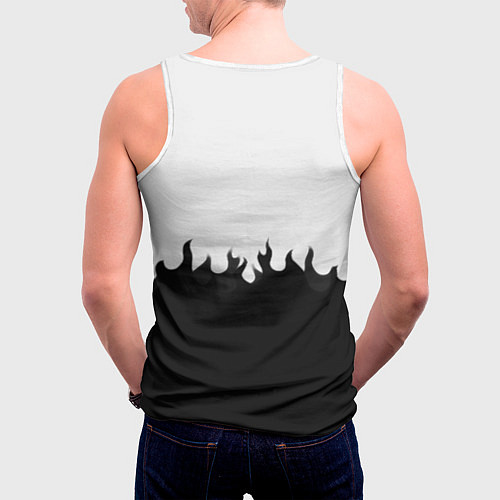 Мужская майка без рукавов Barcelona черный огонь / 3D-Белый – фото 4