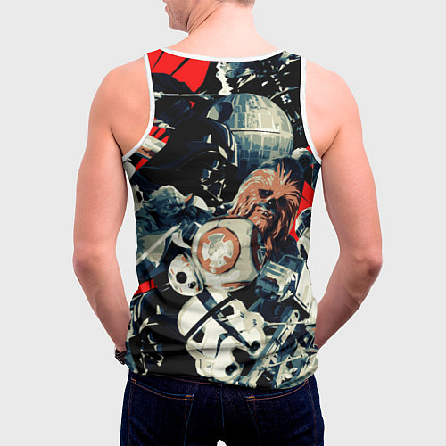 Мужская майка без рукавов Звездные войны персонажи / 3D-Белый – фото 4