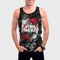 Майка-безрукавка мужская Звездные войны патерн с героями, цвет: 3D-черный — фото 2