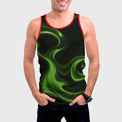 Майка-безрукавка мужская Green black, цвет: 3D-красный — фото 2
