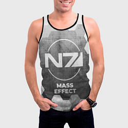 Майка-безрукавка мужская Mass Effect - grey gradient, цвет: 3D-черный — фото 2