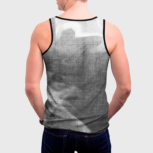 Мужская майка без рукавов Death Stranding - grey gradient вертикально / 3D-Черный – фото 4