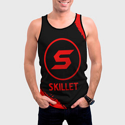 Майка-безрукавка мужская Skillet - red gradient, цвет: 3D-черный — фото 2