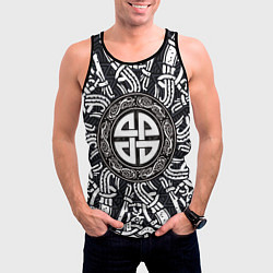 Майка-безрукавка мужская Узел защиты воинов и кельтские узоры, цвет: 3D-черный — фото 2