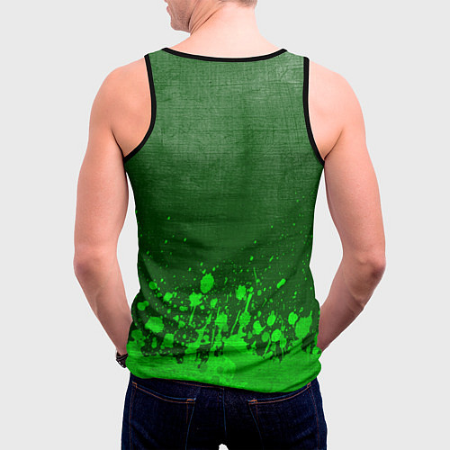 Мужская майка без рукавов Skillet - green gradient посередине / 3D-Черный – фото 4