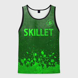 Майка-безрукавка мужская Skillet - green gradient посередине, цвет: 3D-черный
